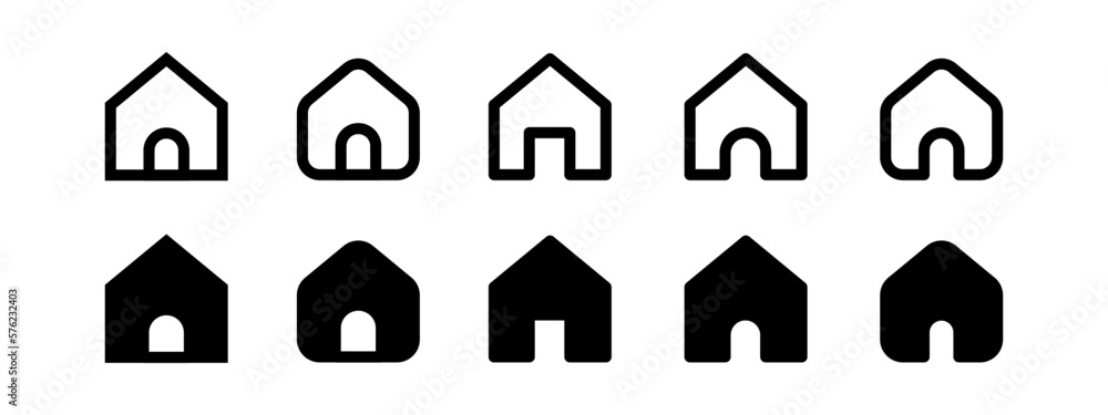 Home Icon Set. House vector illustration symbol. Home Icon Set. House vector illustration symbol.