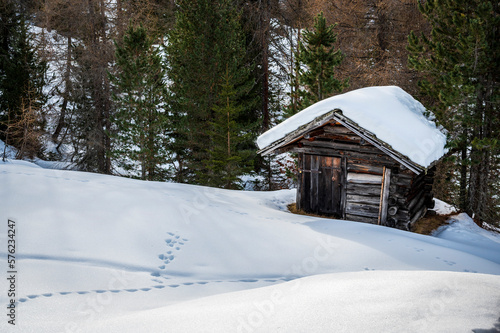 Wallpaper Mural Alta Val Badia in winter. The village of La Val surrounded by the Dolomites.  Torontodigital.ca