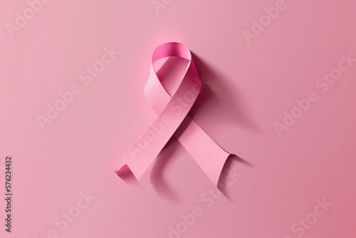 Pink Ribbon: A Symbol of Breast Cancer Awareness. Pink October Month. Generative Ai