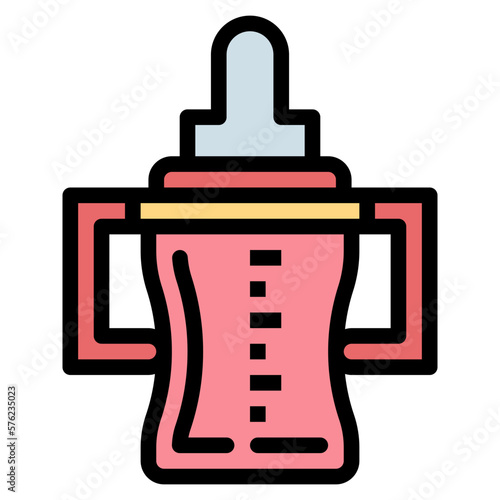 pacifier bottle filled outline icon style