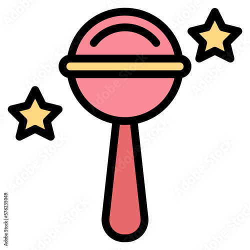 rattle filled outline icon style