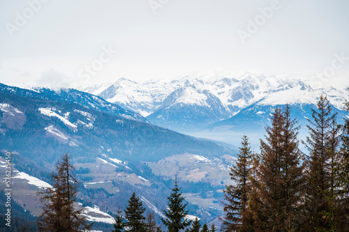 Fototapeta Naklejka Na Ścianę i Meble -  Alta Val Badia in winter. The village of La Val surrounded by the Dolomites. 