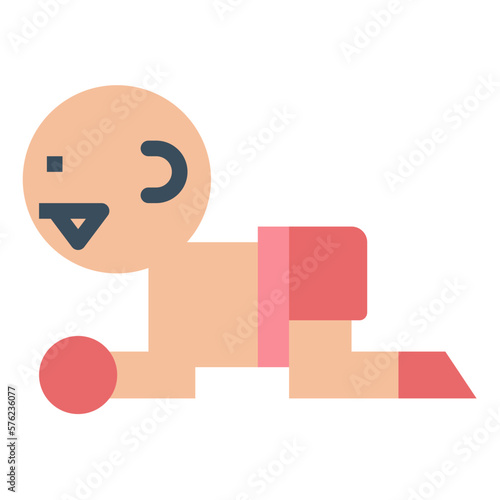 crawl flat icon style