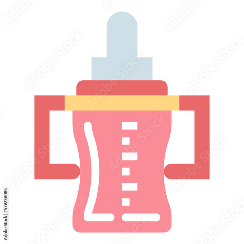 pacifier bottle flat icon style