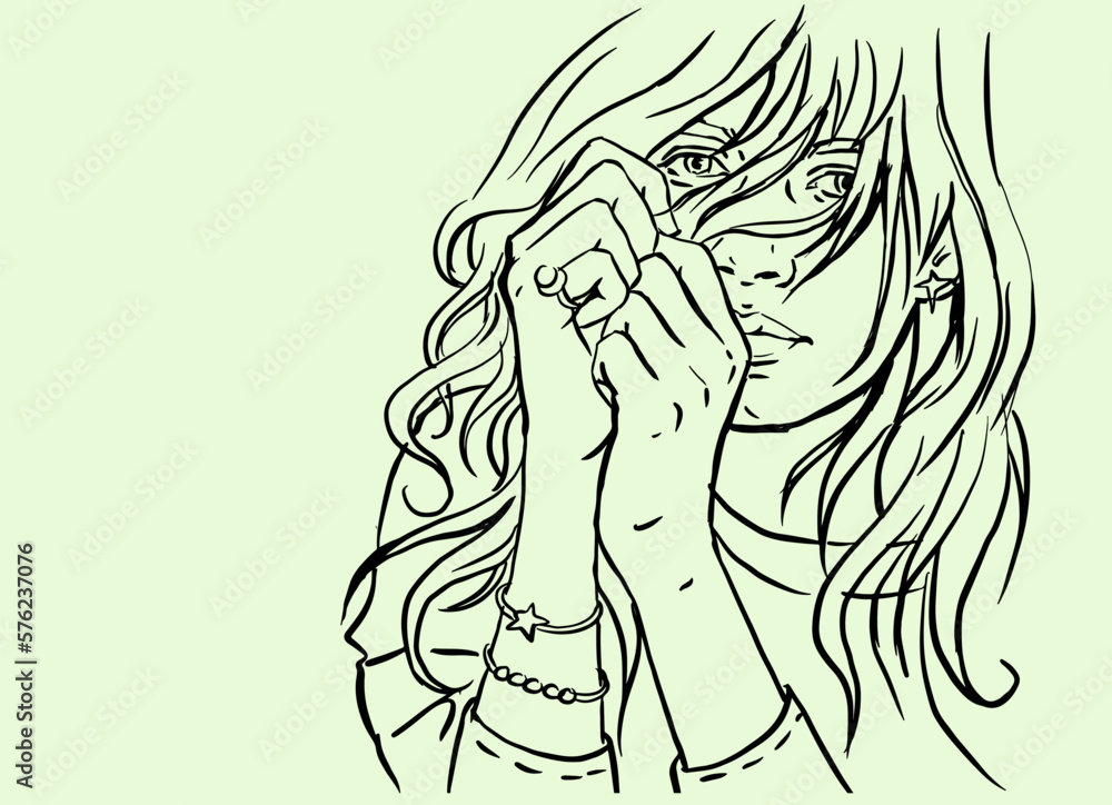 girl with long hair vector for card illustration decoration girl with long hair vector for card illustration decoration