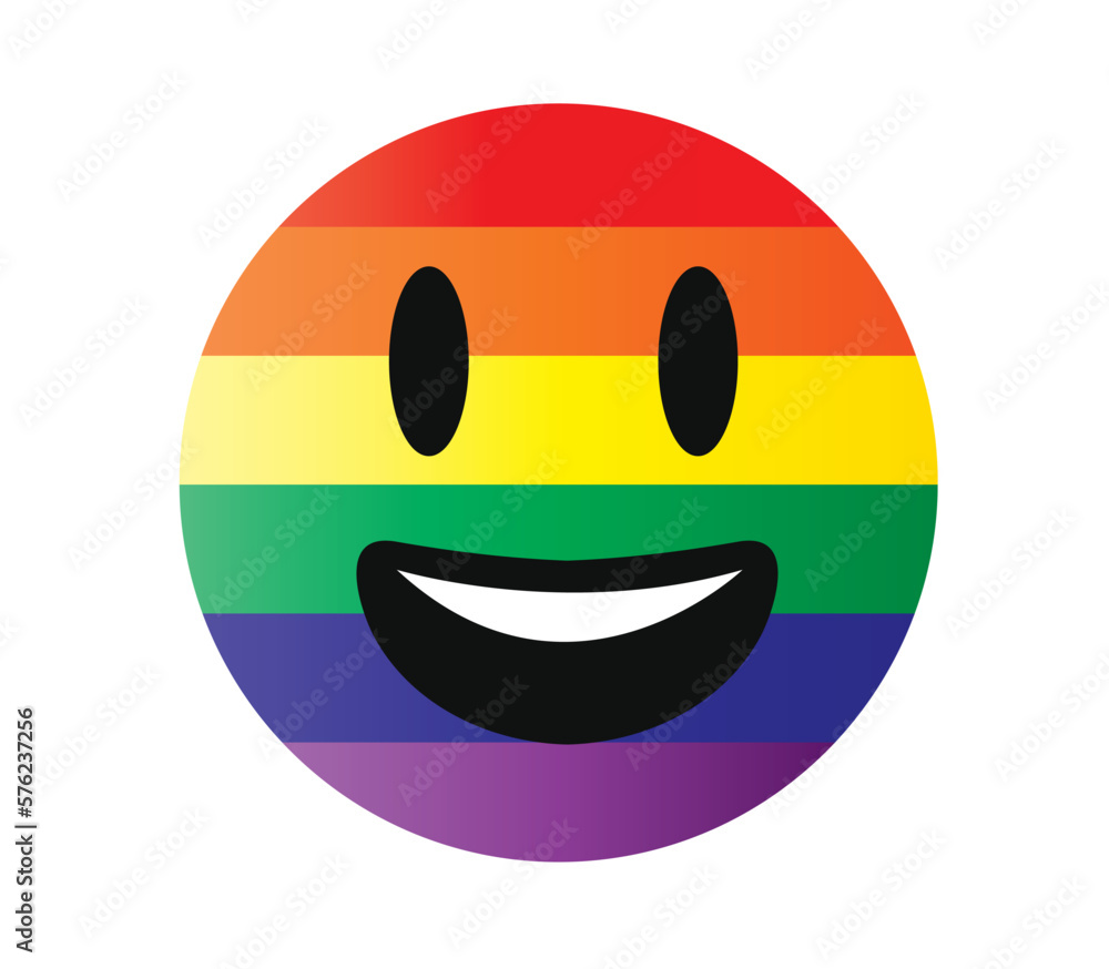 Pride flag face vector illustration isolated on white. Pride emoji, icon, element, symbol Pride flag face vector illustration isolated on white. Pride emoji, icon, element, symbol