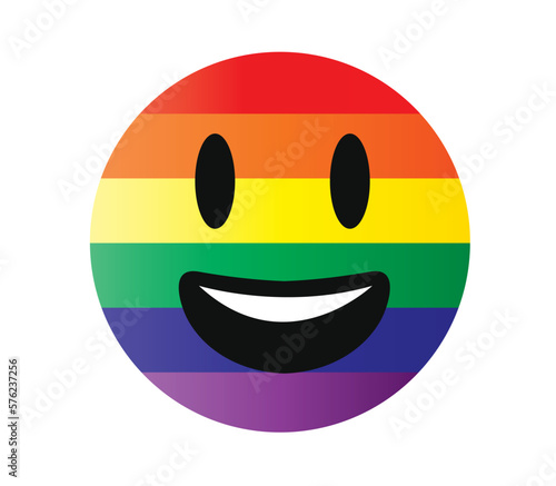 Pride flag face vector illustration isolated on white. Pride emoji, icon, element, symbol