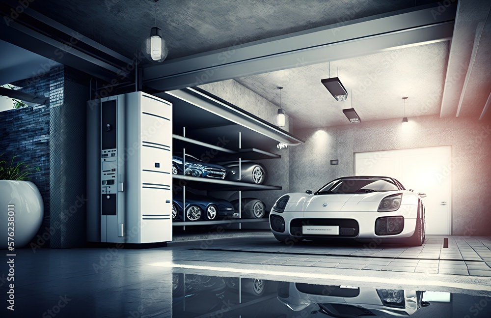 Futuristic and Modern Home Garage Concept Design 1. Generative AI Futuristic and Modern Home Garage Concept Design 1. Generative AI