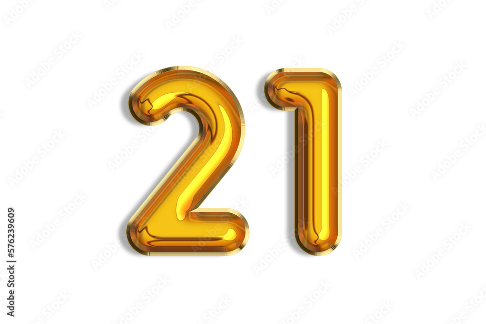 21 years old. Gold balloons, 21th anniversary number, happy birthday congratulations. Illustration of golden realistic 3d symbols. Banner, icons isolated on white background. 21 years old. Gold balloons, 21th anniversary number, happy birthday congratulations. Illustration of golden realistic 3d symbols. Banner, icons isolated on white background.