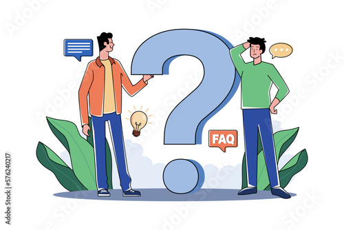 Two guys think about a question