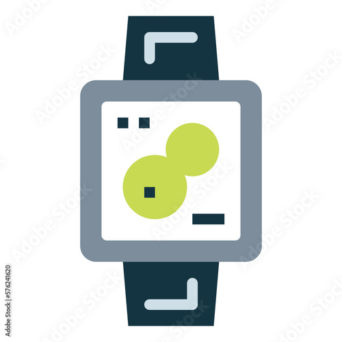 smart watch flat icon style