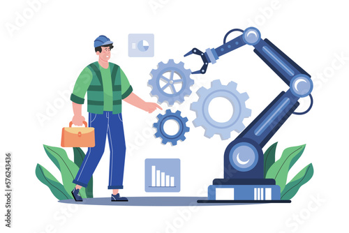 Gadget Production Automation Illustration concept Au white background