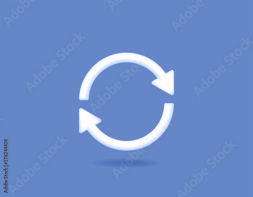 the concept of icon or 3d symbol of refresh, reload, update, process, repeat, rotate, automatic synchronization. 3d and realistic concept design. vector element design