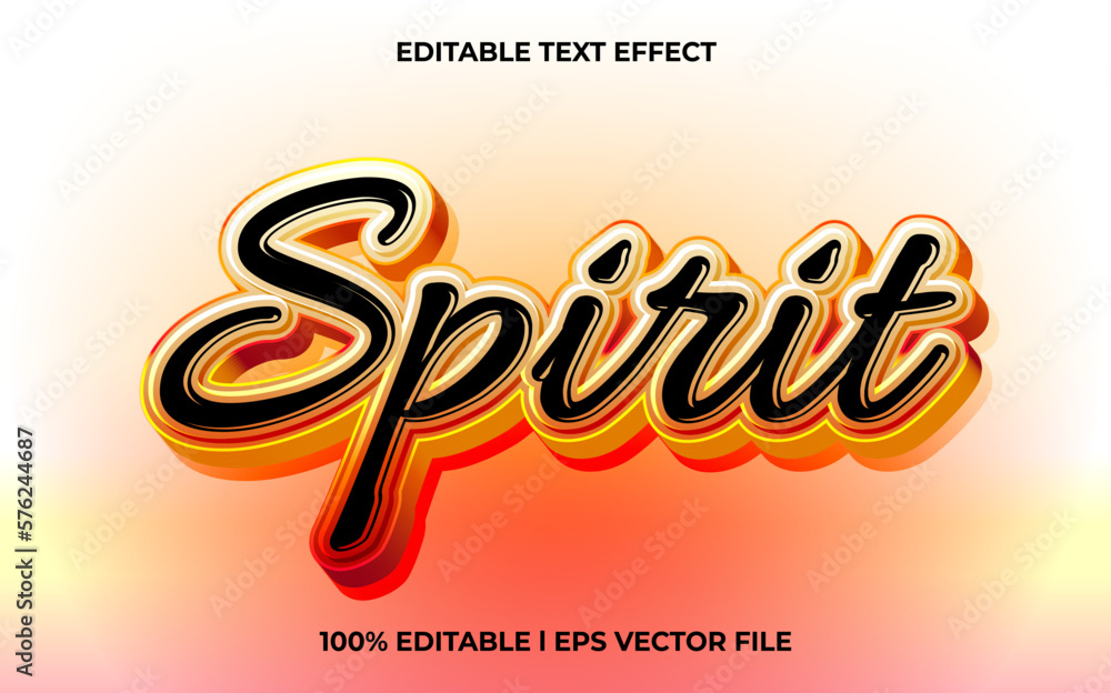 spirit 3d text effect and editable text, template 3d style use for business tittle
