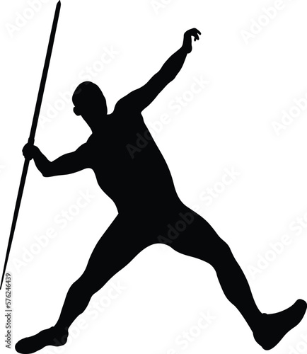 javelin throw male athlete black silhouette