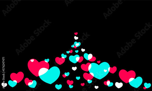 colorful love logo social media in black background
