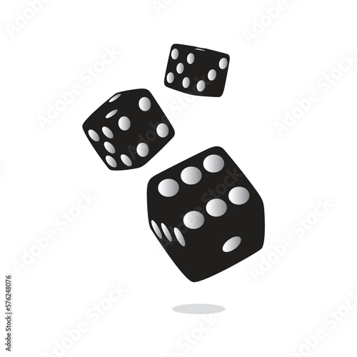 Dice 3D creative design. real looking dice vector icon for casino apps and websites.