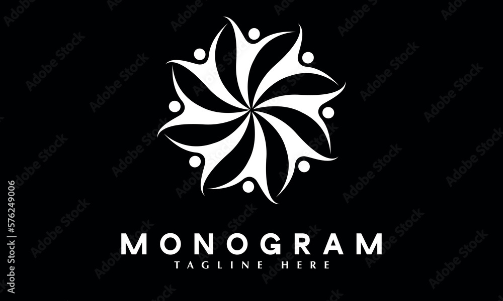 Active Community logo people together abstract monogram vector logo template