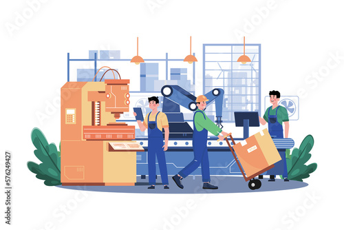 Factory production Illustration concept on white background