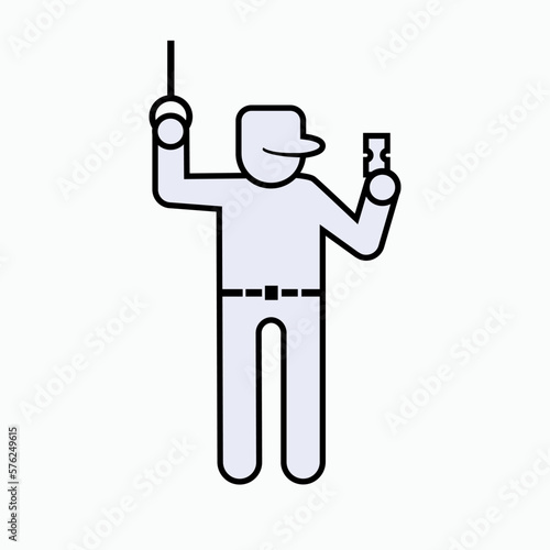 Ticket Collector Icon. Checker, Train Officer Symbol. Applied for Design Element, Presentation, Website or Apps.