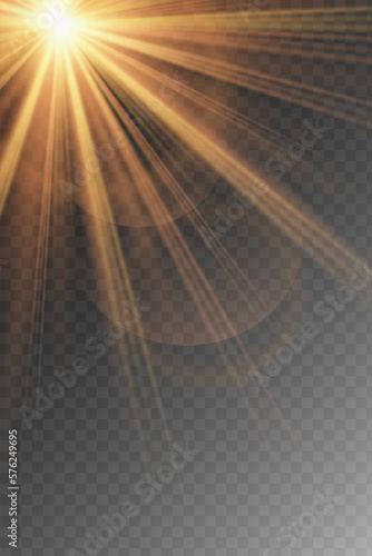 Vector transparent sunlight special lens flash light effect.front sun lens flash.
