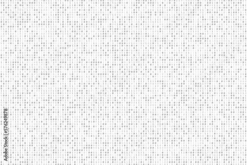 Gray digital data matrix of binary code numbers isolated on a white background. Technology, coding, or big data concept. Vector illustration
