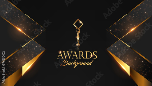 Black and Golden Award Background. Elegant Celebration Invitation, Premium Wedding Invitation Design. Holiday Greeting Card Collection. Diwali Festival Backdrop. Ramadan Poster Template. 