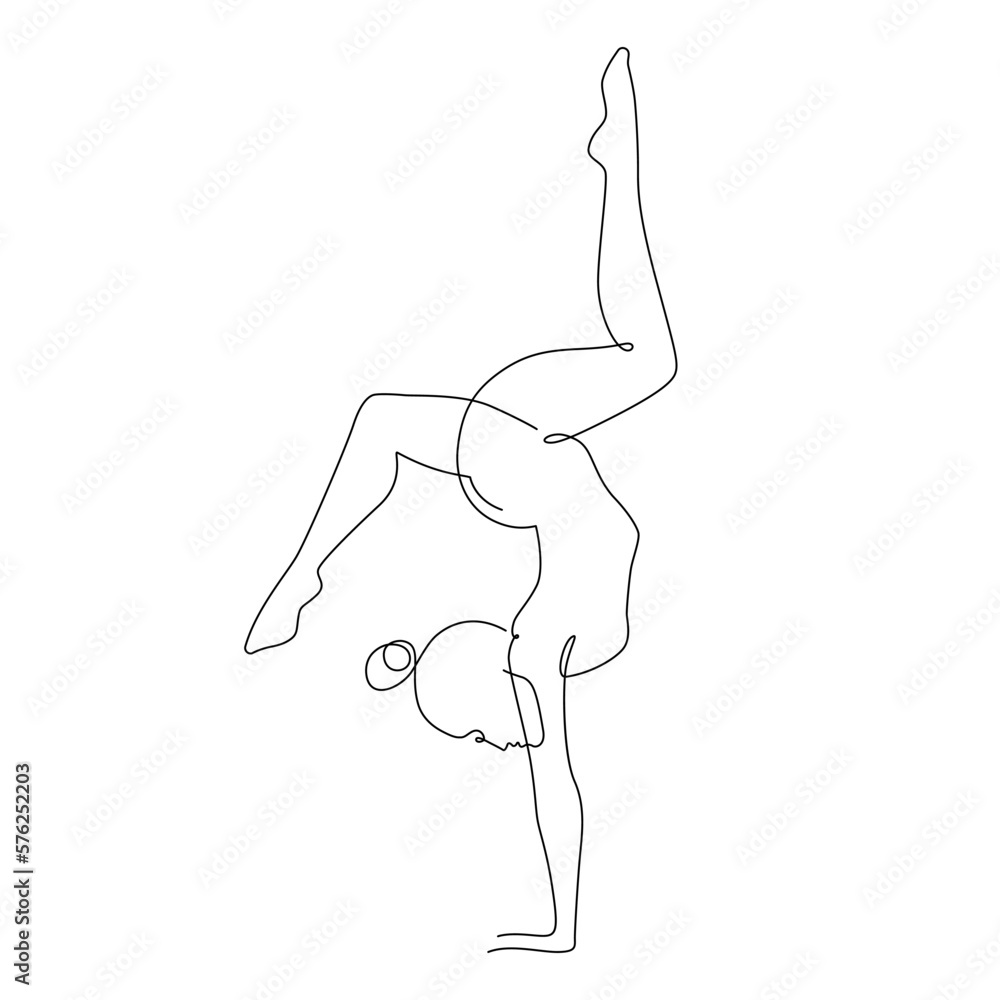 Vector line drawing woman yoga silhouette for clothes, logo design, emblem Vector line drawing woman yoga silhouette for clothes, logo design, emblem