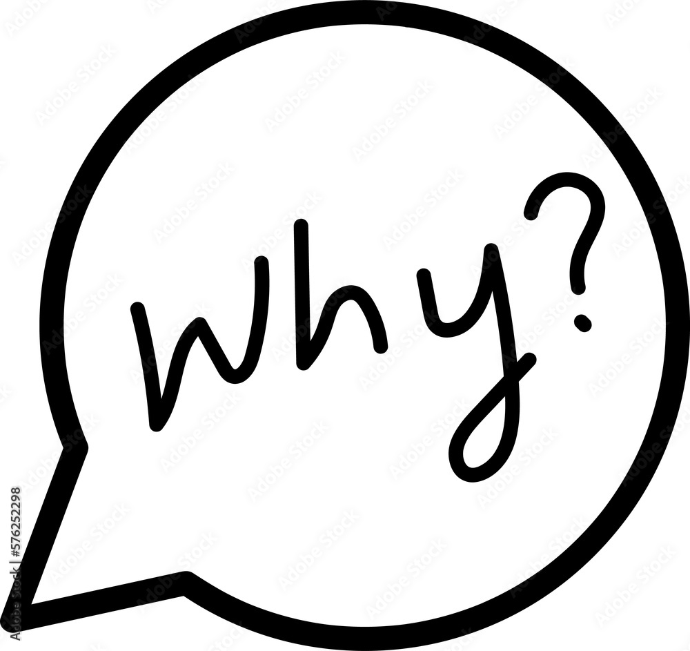 There is a handwritten English word in the dialog message bubble, why, There is a handwritten English word in the dialog message bubble, why,