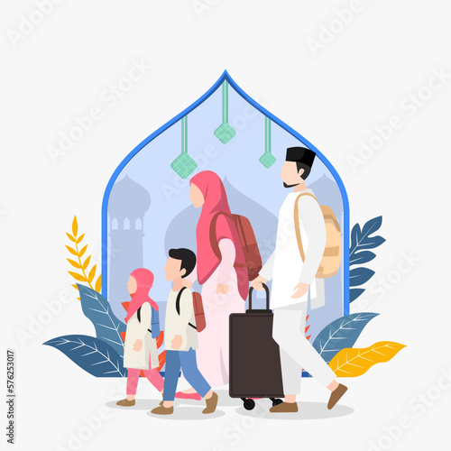 homecoming tradition vector flat illustration