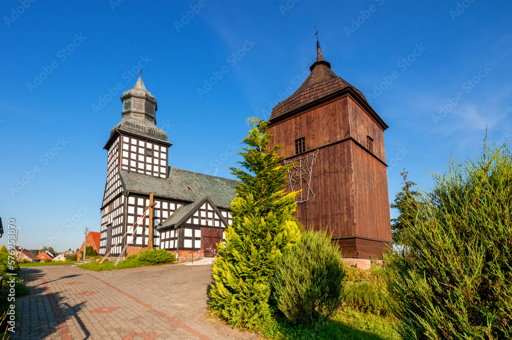 Half-timbered Church of St. Trinity in Wielki Buczek, Greater Poland Voivodeship, Poland