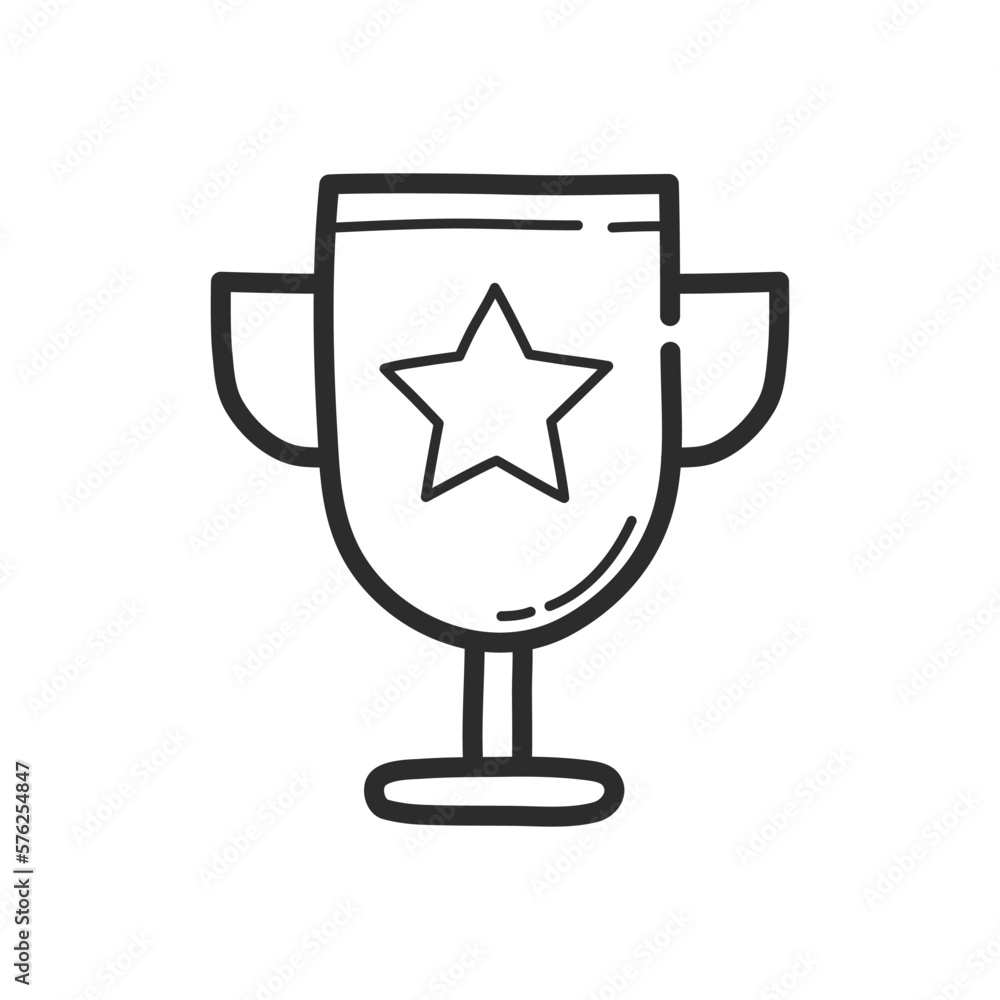 Champion cup sketch icon. Hand drawing design style. Vector. Champion cup sketch icon. Hand drawing design style. Vector.