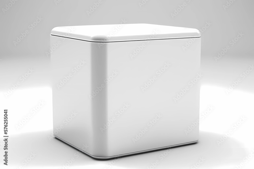 Empty white box can mockup. Generative ai design. Empty white box can mockup. Generative ai design.