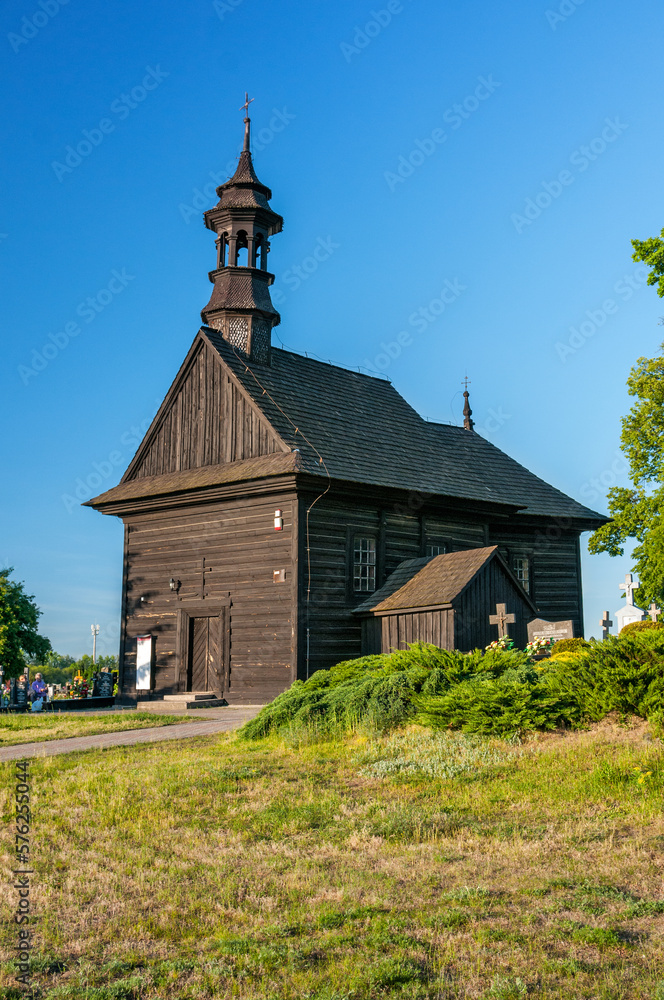 The wooden church of St. Isaac in Kazimierz Biskupi, Greater Poland Voivodeship, Poland