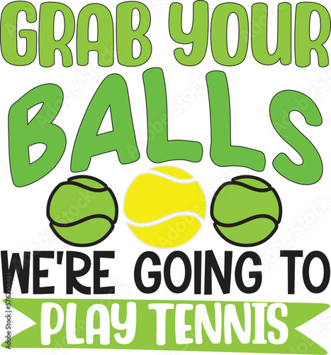 Happy Tennis Spot Lover and Payer Quotes for Print on Jersey and Shirt. Colorful Typography and Vector on White Background for Print on Demand business.