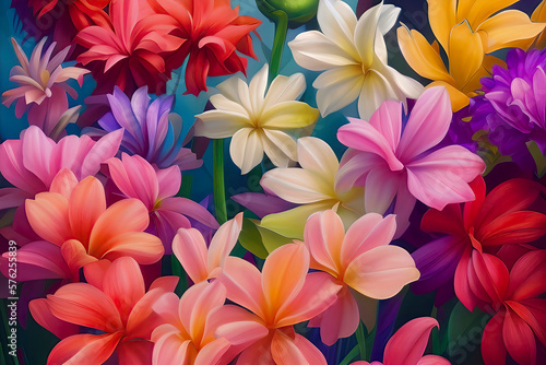 Nature's Canvas: A Painting of a Colorful Bouquet that Speaks to the Heart