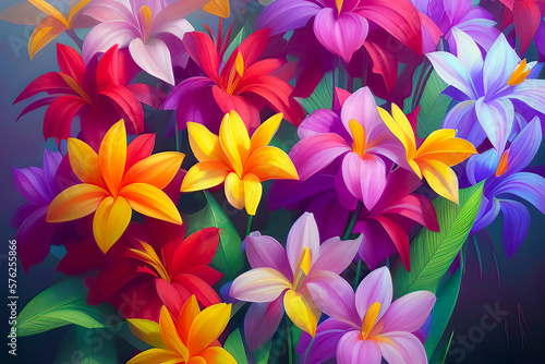 Blooming Beauty: A Colorful Bouquet of Flowers that Exudes Happiness