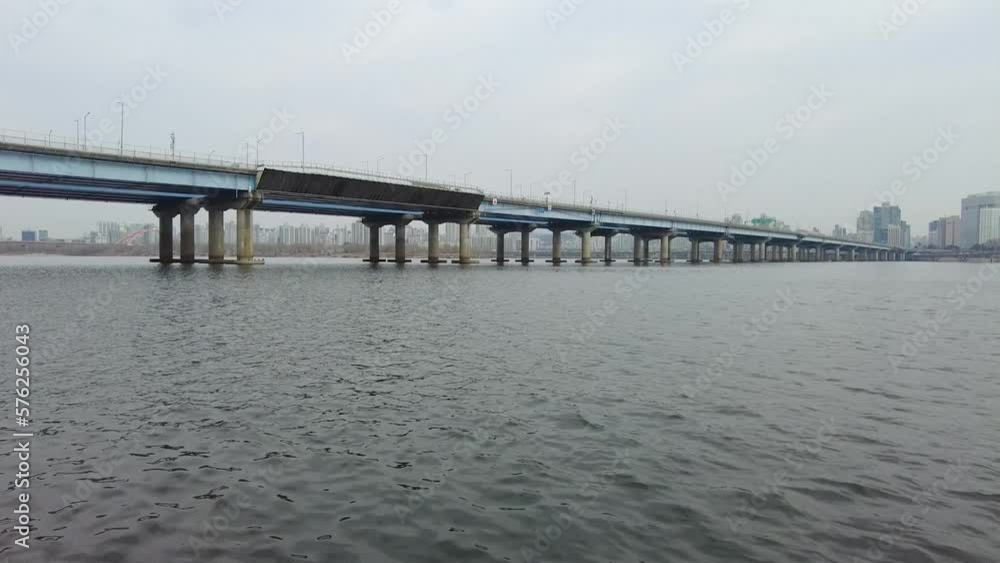 汝矣島漢江公園から眺める漢江と麻浦大橋 汝矣島漢江公園から眺める漢江と麻浦大橋
