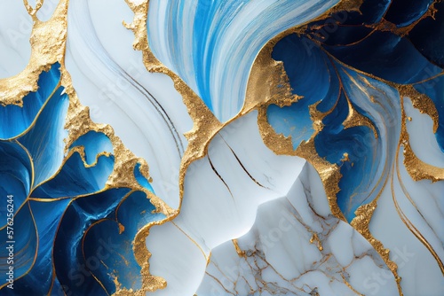 Luxurious blue and gold marble texture