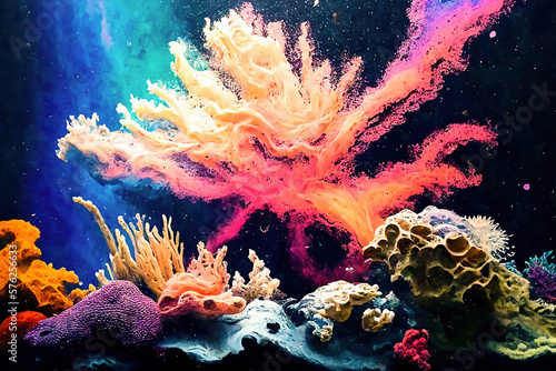 Seabed art design created with Generative AI technology