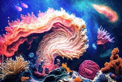 Seabed art screen background created with Generative AI technology