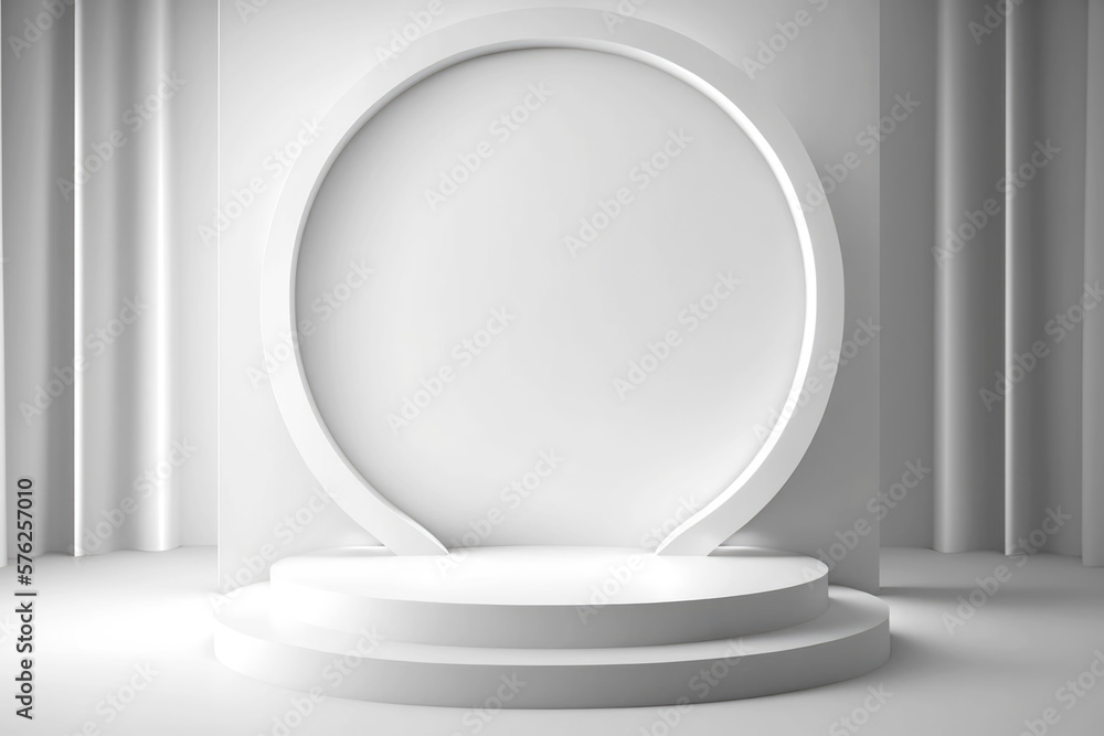 White round product display podium , generative Ai