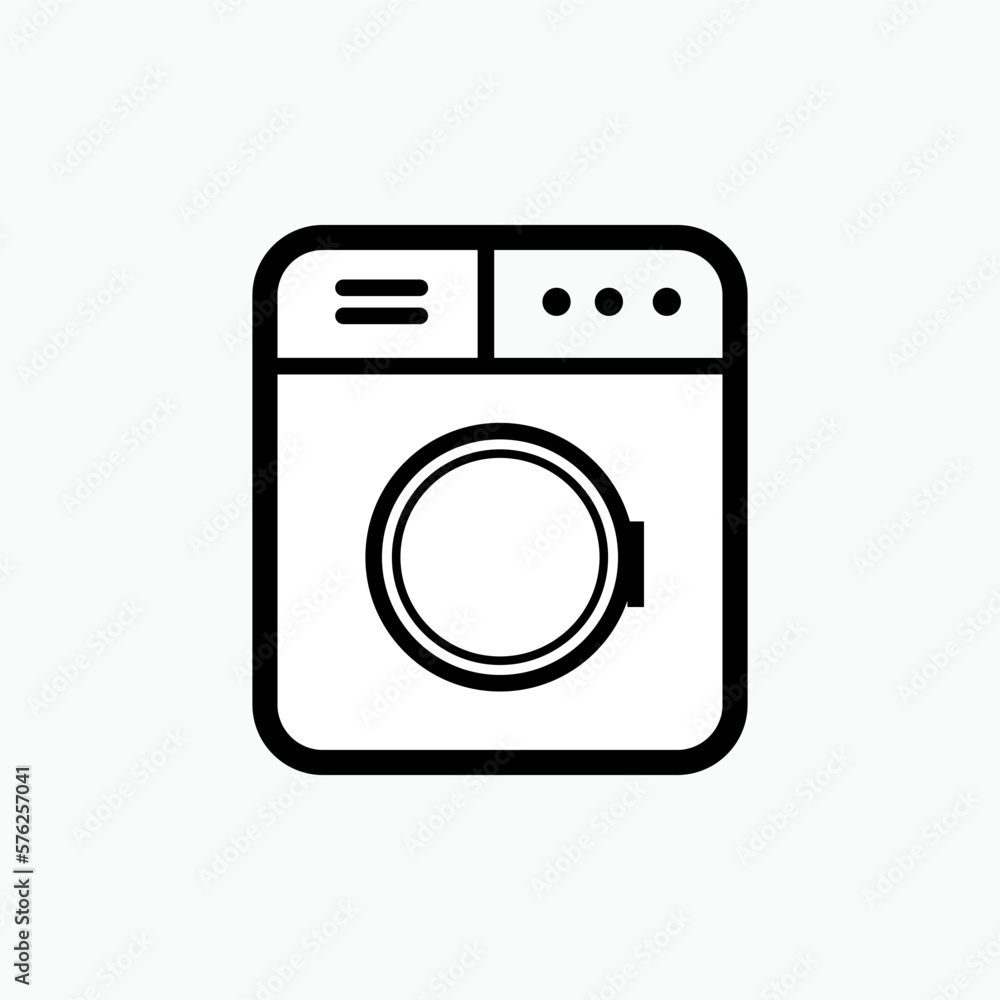 Washing Machine Icon. Laundry Element Symbol - Vector. Washing Machine Icon. Laundry Element Symbol - Vector.