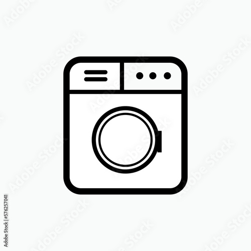 Washing Machine Icon. Laundry Element Symbol - Vector. 