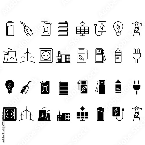 Energy icon vector set. power  illustration sign collection. electricity symbol.