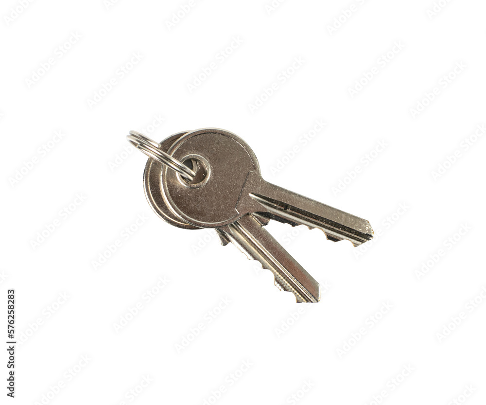 Door Key Isolated, House Keys on White Background Door Key Isolated, House Keys on White Background