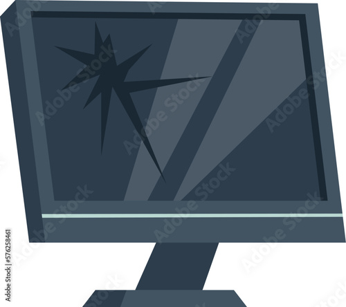 Broken computer monitor illustration Electronic device element