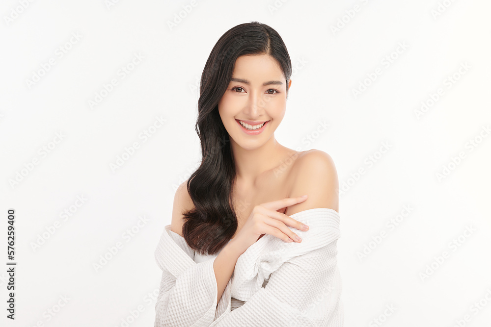 Beautiful young asian woman with clean fresh skin on white background, Face care, Facial treatment, Cosmetology, beauty and spa, Asian women portrait. Beautiful young asian woman with clean fresh skin on white background, Face care, Facial treatment, Cosmetology, beauty and spa, Asian women portrait.