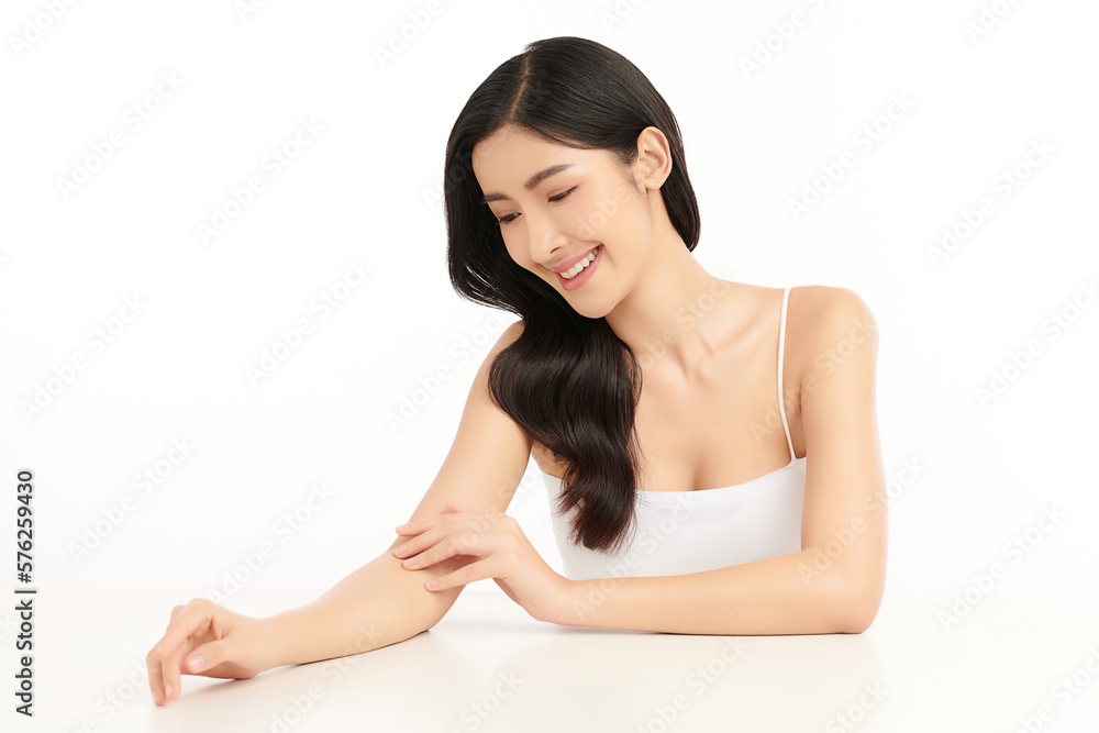 Beautiful young asian woman with clean fresh skin on white background, Face care, Facial treatment, Cosmetology, beauty and spa, Asian women portrait. Beautiful young asian woman with clean fresh skin on white background, Face care, Facial treatment, Cosmetology, beauty and spa, Asian women portrait.