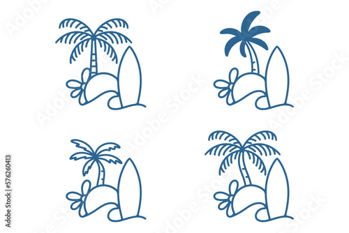 Summer and holiday logo design icon vector